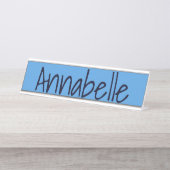 Cornflower Blue Bureau Naambordje (Voorkant)