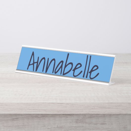 Cornflower Blue Bureau Naambordje (Voorkant)