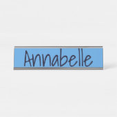 Cornflower Blue Bureau Naambordje (Voorkant)