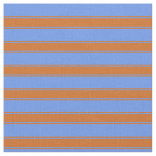 Cornflower Blue & Chocolate Colored Pattern Stof