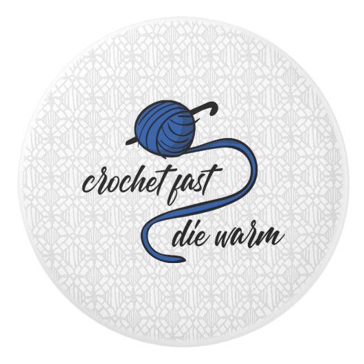 Cornflower Blue Crochet Fast, Die Warm Keramische Knop (Voorkant)