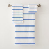 Cornflower blue Decoratief strips patroon Bad Handdoek (Insitu)
