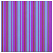 Cornflower Blue, Donkerviolet en maroon Stripes Stof (Swatch)