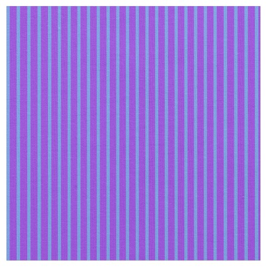 Cornflower Blue en Paarse lijnen/Stripes Pattern Stof (Close Up)