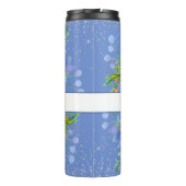 Cornflower Blue Floral, gepersonaliseerd Thermosbeker (Achterkant)