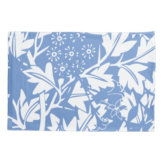 Cornflower Blue Floral Monogram Kussensloop (Achterkant)