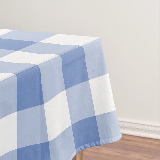 Cornflower Blue Gingham Check Pset Patroon Tafelkleed (Voorbeeld)