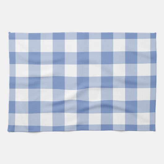 Cornflower Blue Gingham Check Pset Patroon Theedoek (Horizontaal)