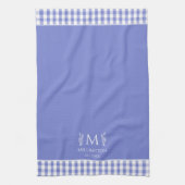 Cornflower Blue Gingham gepersonaliseerde aangepas Theedoek (Verticaal)