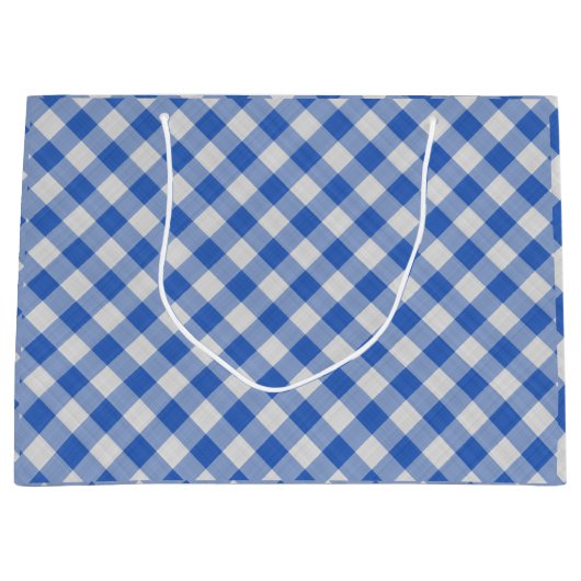 Cornflower Blue Gingham Pset Checkered Pattern Groot Cadeauzakje (Voorkant)
