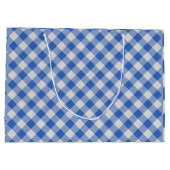 Cornflower Blue Gingham Pset Checkered Pattern Groot Cadeauzakje (Achterkant)