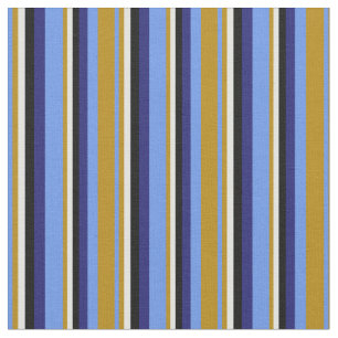 Cornflower Blue, Goldenrod, cyaan, zwart en blauw Stof