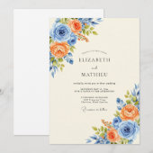 Cornflower Blue Harmonious Spring Wedding Kaart (Voorkant / Achterkant)