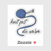 Cornflower Blue Knit Fast, Die Warm Notitieboek Sticker (Vel)