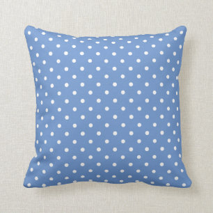 Cornflower Blue met witte poolpunten Kussen