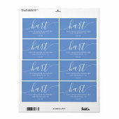 Cornflower Blue Modern Script Retouradres Etiket (Full Sheet)