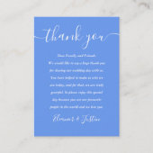 Cornflower Blue Modern Script Wedding Dank u Plaatskaartje (Voorkant)