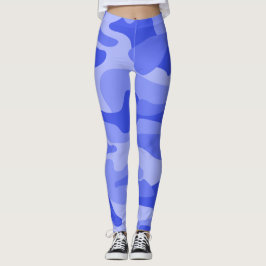 Cornflower Blue Monocolor Camo Leggings