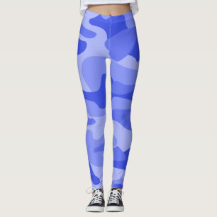 Cornflower Blue Monocolor Camo Leggings