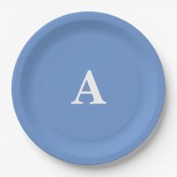 Cornflower Blue Monogram Initiaal White Custom Coo