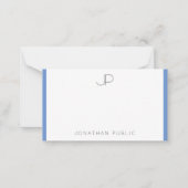 Cornflower Blue Monogrammen Eenvoudige Sjabloon (Voorkant)