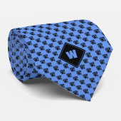 Cornflower Blue Pug Pattern Stropdas (Opgerold)