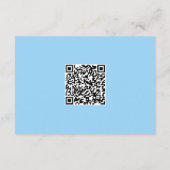 Cornflower Blue QR Code Trouwdetails Informatiekaartje (Achterkant)