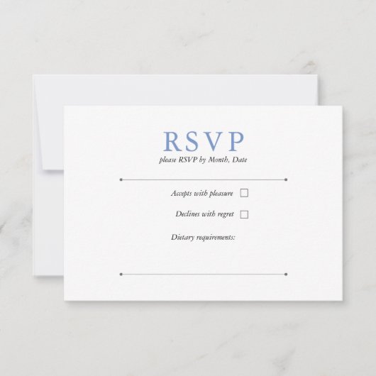 Cornflower Blue RSVP Kaartje (Voorkant)