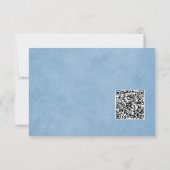 Cornflower Blue Scan QR Code Maaltijdkeuze Trouwen RSVP Kaartje (Achterkant)