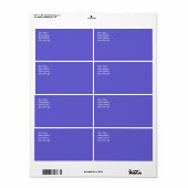 Cornflower Blue Shipping Label (Full Sheet)