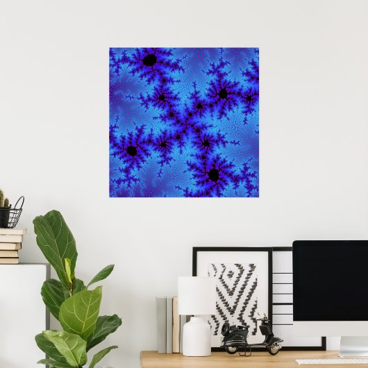 Cornflower Blue Speckle Poster (Thuiskantoor)