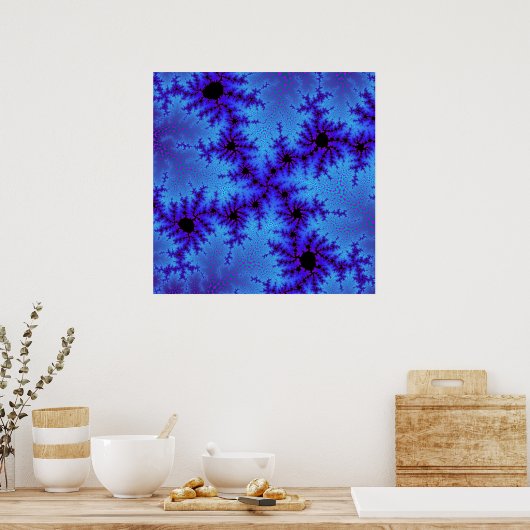 Cornflower Blue Speckle Poster (Keuken)