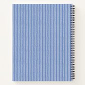 Cornflower Blue Stripes Patroon Gepersonaliseerd Notitieboek (Achterkant)