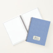 Cornflower Blue Stripes Patroon Gepersonaliseerd Notitieboek (Binnen)