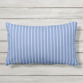 Cornflower Blue Summer Stripes Outdoor Buitenkussen