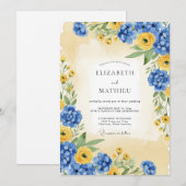 Cornflower Blue Sunny Summer Wedding Kaart (Voorkant / Achterkant)