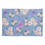 Cornflower Blue Waterverf Floral Kussensloop (Achterkant)