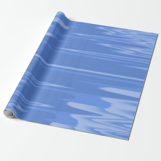 Cornflower Blue Wavy Design Cadeaupapier (Uitgerold)