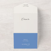 Cornflower Blue Wedding All In One Uitnodiging (Buitenkant)