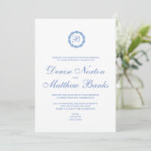Cornflower Blue Wedding Uitnodiging (Staand voorkant)