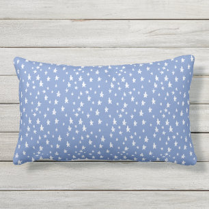 Cornflower Blue Whimsical Stars Patroon buitenshui Buitenkussen