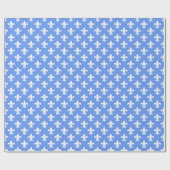 Cornflower Blue White Fleur de Lis Pattern Cadeaupapier (Vlak)