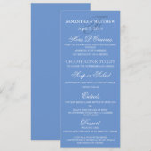 Cornflower blue white minimalist bruiloft kaart (Voorkant / Achterkant)