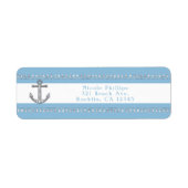 Cornflower Blue & White Stripes Diamond Anchor Etiket (Voorkant)