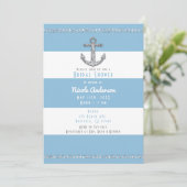 Cornflower Blue & White Stripes Diamond Anchor Kaart (Staand voorkant)