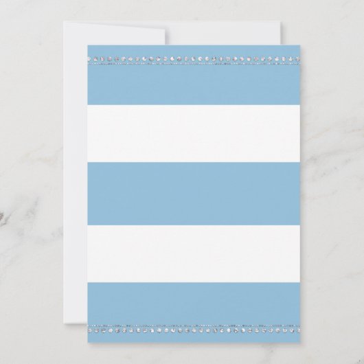 Cornflower Blue & White Stripes Diamond Anchor Kaart (Achterkant)