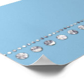 Cornflower Blue & White Stripes Diamond Anchor Poster (Hoek)