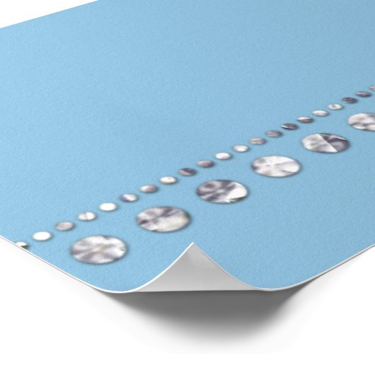 Cornflower Blue & White Stripes Diamond Anchor Poster (Hoek)