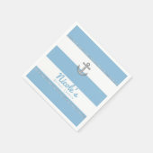 Cornflower Blue & White Stripes Diamond Anchor Servetten (Hoek)
