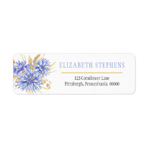 Cornflower Blue Wildbloemen Floral Etiket